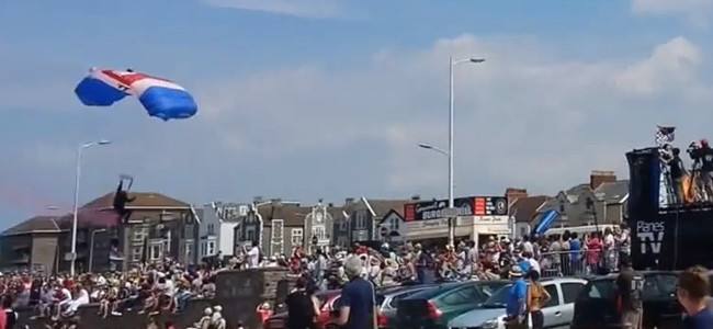 RAF parachutist accident at Weston Air Show – VIDEO