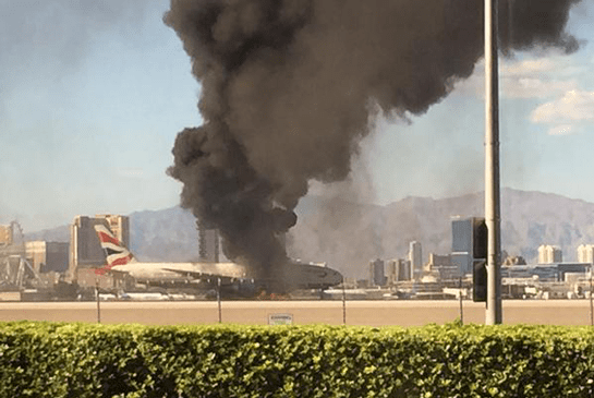 Boeing 777 on fire at McCarran Airport, Las Vegas