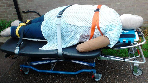 Bigger stretcher needed: Obese woman died at home