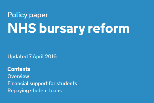 NHS bursary reform, from 1 August 2017 no more founds for students