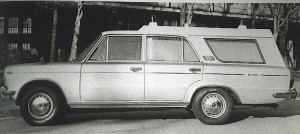 Foto 08: la Fiat 125 Special di Boneschi negli anni '70 aveva ancora qualche freccia nel proprio arco specialmente se acquistata da associazioni di località distanti dagli Ospedali e per le quali correre era ancora una necessità. – Foto dal libro “Carrozzeria Boneschi” di S. Puttini –Giorgio Nada Editore, 1989