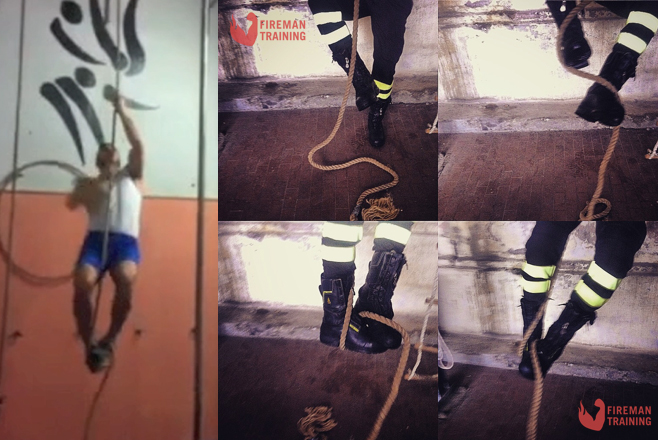 FIREMAN TRAINING - I fondamentali del Vigile del Fuoco: salita della fune con la tecnica dello scalino | Emergency Live 1