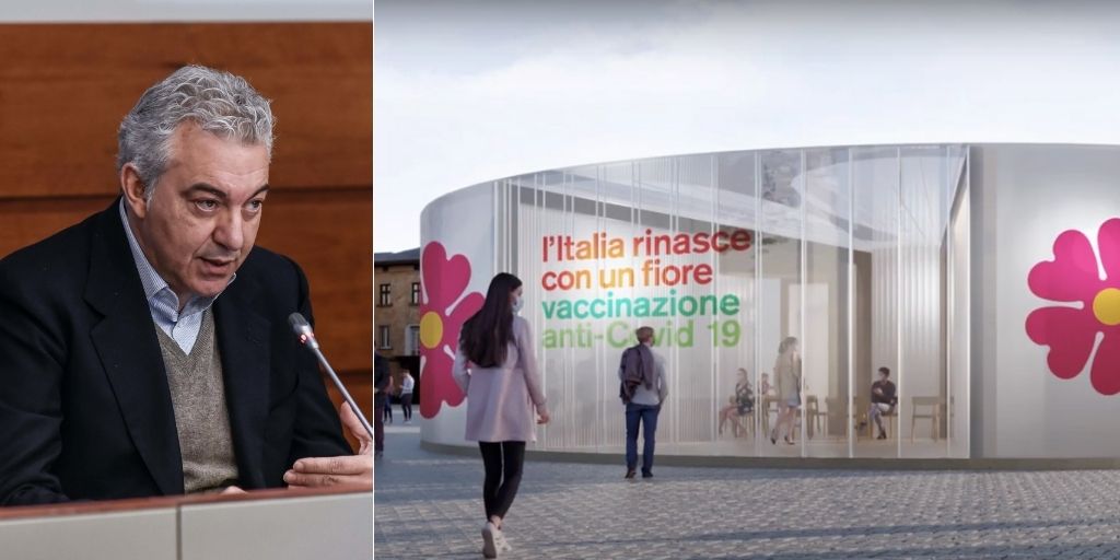 Presentata la campagna vaccino anti-Covid: primula di Boeri per rinascita, l'Italia rinasce come un fiore