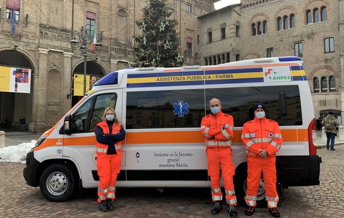 ANPAS, ambulanza donata da anonima benefattrice alla Pubblica Assistenza di Parma