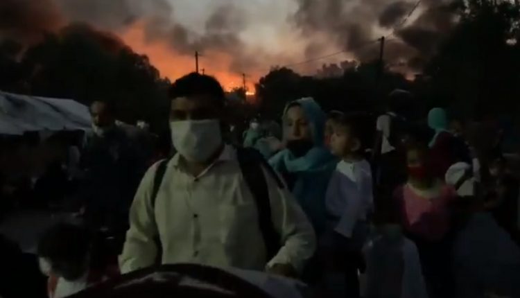 Emergency Live | Refugee Camp in Lesbos on fire: gas tanks explode