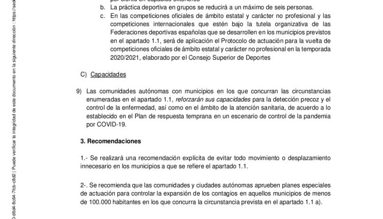 Nood regstreeks | COVID-19 in Spanje: debatte oor nuwe beperkings deur beeld van die Ministerie van Gesondheid 8