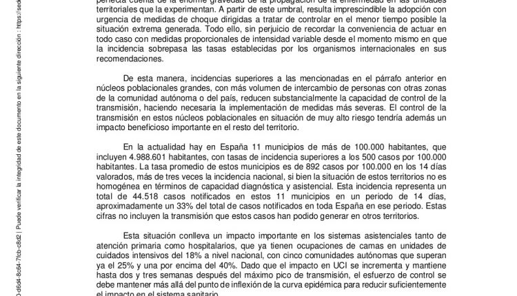 Emergencia en vivo | COVID-19 en España: debates sobre nuevas restricciones por parte del Ministerio de Sanidad image 2